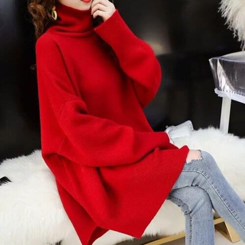 2021 Autumn Spring Solid High Neck Womans Knit Jumper Long Sleeve Turtleneck Female Sweater Casual Ladies Pullovers for Outwear