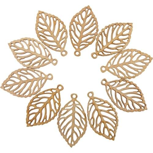 10Pcs Unfinished Wooden Pendants For DIY Earrings Necklace Jewelry