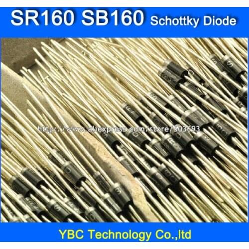 200pcs/lot SR160 SB160 1A/60V DO-41 Schottky Diode