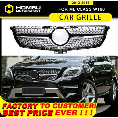 Front Bumper Mesh for ML Class W166 Diamond Grille 2012-2014 Car Styling ML Class W166 W164 Diamond grille ML Grille W166 Grille
