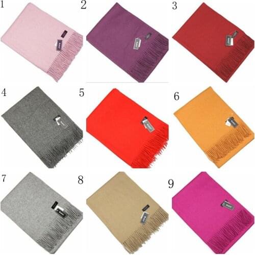 2016 winter solid plain 100% wool scarf Shawl Wrap Womens Girls Ladies mens Scarf Christmas gift thick 300 grams 6pcs/lot #3957