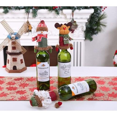 2022 New Year 2021 Christmas Wine Bottle Dust Cover Dinner Table Dceor Christmas Decorations for Home Navidad Natal Noel Gifts