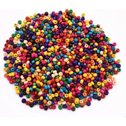 4mm 1000pcs/lot Mixed Colors Tiny Wooden Beads Loose Beads For Making Bracelet Necklace DIY Handmade Jewelry Accessories