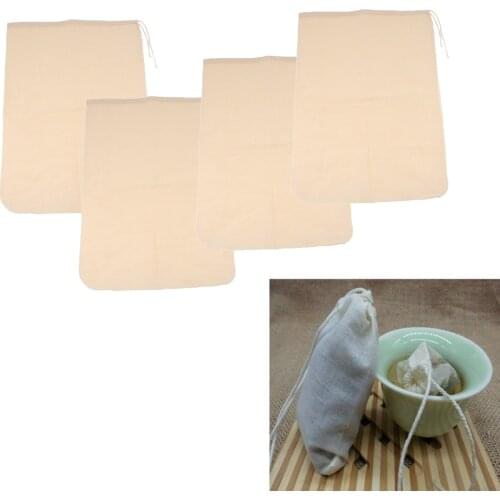 4Pcs 30x30cm Milk Coffee Juice Reusable Cotton Mesh Strainer Filter Bag Multiple Usage