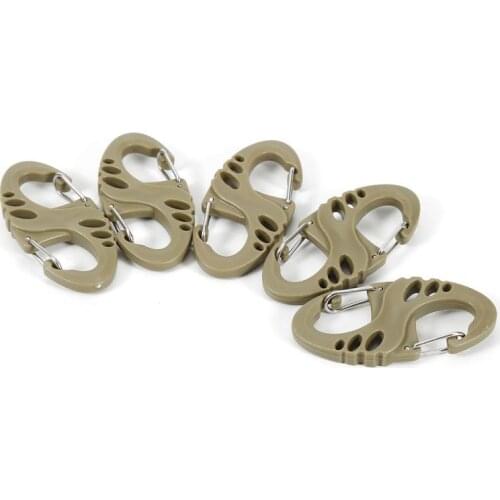 5PC Double Gated 8 Shape Snap Hook Carabiner Biner Clip Outdoor Camping Backpack Kits Hanger Buckle Keychain Key Ring