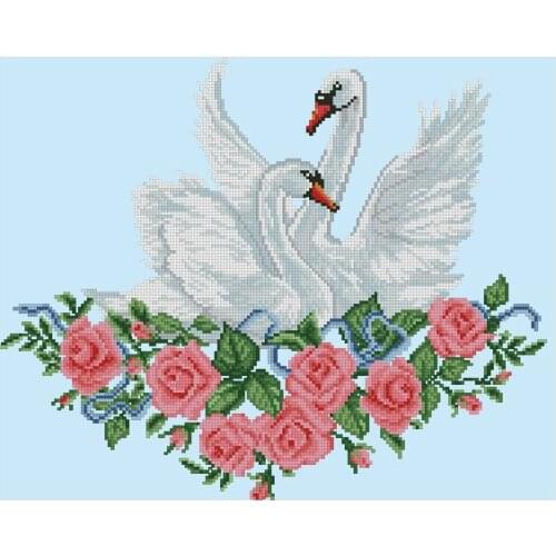 FREE delivery Top Quality lovely beautiful counted cross stitch kit wedding anniversary swan love