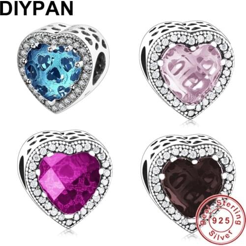 Dazzing Charms Beads Clear Zircon Fit Original Pandora Charms Silver 925 Bracelet For Women Fashion Jewelry Berloque