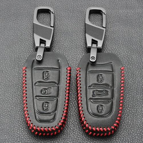 Shell Cover Holder Car Key Fob Case For Peugeot 5008 4008 3008 307 508 2008 For Citroen C4 C5 X7 Leather Smart Remote Key Cover