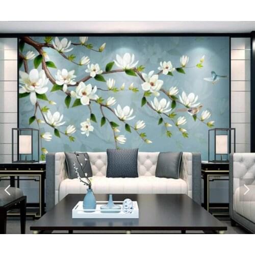 Magnolia Flower Wall Papers for Walls 3 D Mural Wallpaper 3d Wall Murals Luxury Home Decor Restaurant Backdrop Floral Wallpaper