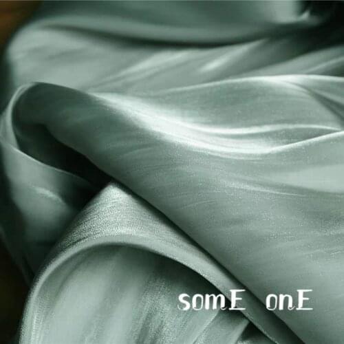 Imitation Silk Satin Fabric Cyan DIY Background Kungfu Suit HANFU Cheongsam Skirt Evening Dress Designer Fabric 50*140cm