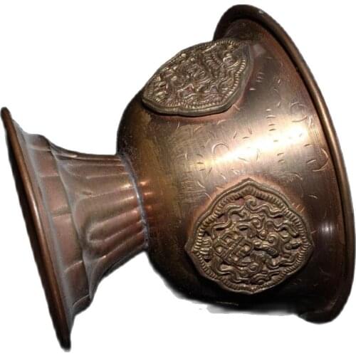 China old Beijing old goods Red Copper embossed bowl