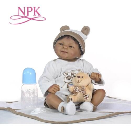 18inch 43cm Silicone baby reborn dolls, lifelike doll reborn babies toys for girl pink princess gift brinquedos for kids