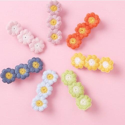Lovely Hair Clips For Baby Girls Spring Hair Accessories Cotton Kids Infant Hair Flower Pattern Hairpin Princess Barrette Child