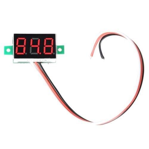 Mini Digital Voltmeter DC 0-100V LED Panel Voltage Meter 3-Digital With 3 Wires Red