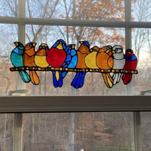 Simulation Cartoon Bird Pendant Garden Flower Garden Wall Ornaments Pendant Window Hanging Gifts Crafts Home Room Decoration