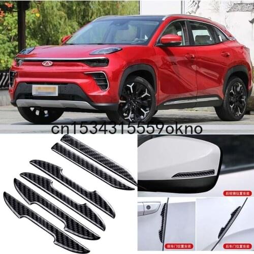 For Chery ARRIZO 5 7 A1 A3 FULWIN Tiggo 8 QQ3 Car Side Door Edge Mirror Guard Bumper Trim Protector Stickers 6Pcs