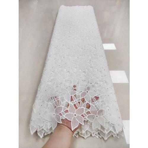Nigerian lace fabric 2020 high quality lace embroidery african guipure lace fabric african french cord lace for wedding 5yards
