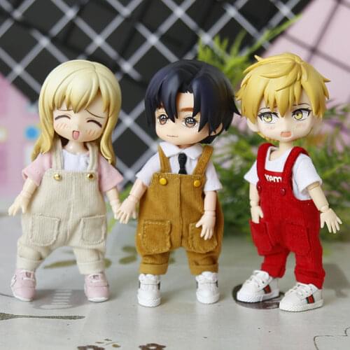New OB11 BJD Doll Clothes Hip-hop Bib Overall Pant for ob11,obitsu11,Molly, 1/12bjd Doll Clothing Accessories
