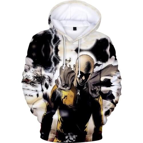 One Punch Man Harajuku Kpop Hoodies Hero Saitama Oppai Anime Hoody Casual Sweatshirt Pullover Tracksuit Men Boys Casual 3D Tops