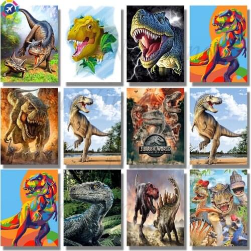 Full Square Round Drill Set Diy Diamond Painting Dinosaurs 5d Diamond Embroidery Cross Stitch Mosaic Kids Room Decor