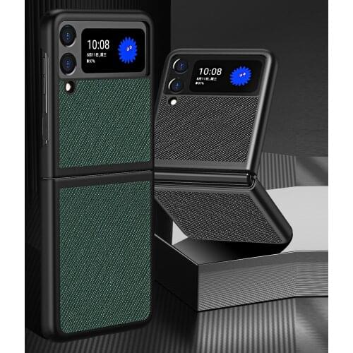 Shockproof Hard PC Bumper PU Leather Coque Cover For Samsung Galaxy Z Flip 3 Flip3 Zflip3 5G Case Fundas Shell Housing