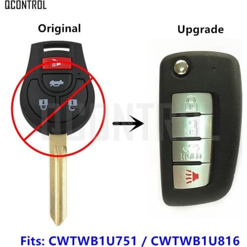 QCONTROL Remote Car Key Upgraded for NISSAN Almera Altima Note Qashqai Xterra X-Trail Sunny Sylphy Tiida Titan Alarm 315MHz