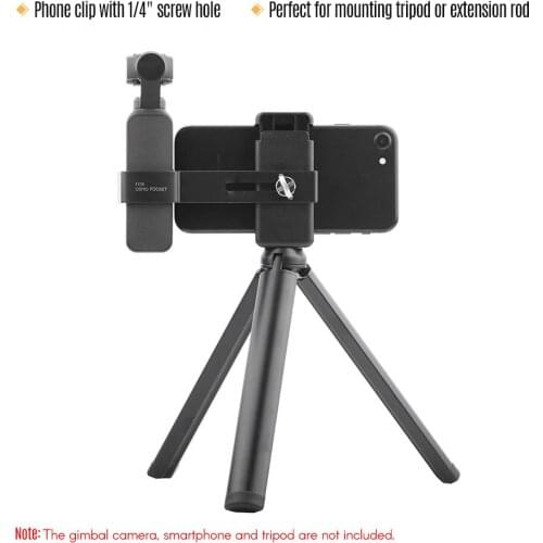 Andoer Handheld Mobile Phone Holder Fixing Clip Extension for DJI OSMO Pocket Handheld Gimbal Camera Mount Bracket Stand Set