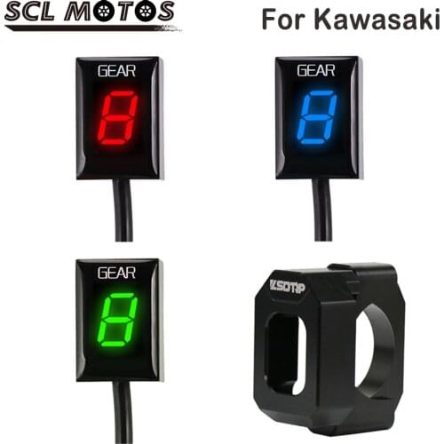 SCL MOTOS Motorcycle Red Blue Green Digital Gear Indicator LED Dispalay For Kawasaki Z300 ER6N Ninja 300 Z1000 Z800 Z750
