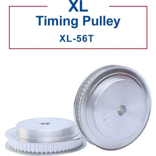 1 piece XL-56T Timing Pulley Aluminum Material Belt Pulley Process Hole 12 mm Slot Width 11 mm Match With XL-10 mm Timing Belt