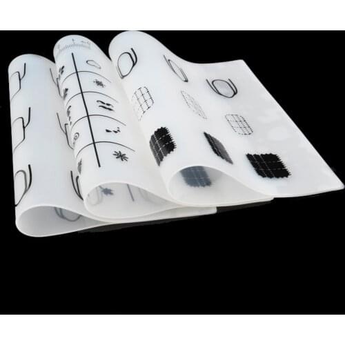 1Pc Klimonla Silicone Stamping Mat Foldable Washable Pad with Box Nail Art Tool 21*15cm New 3 Designs Transfer Plate Manicure