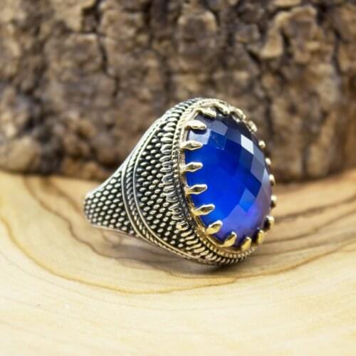 925 Sterling Silver Natural Zircon Stone Ring For Men Onyx Agate Jewelry Fashion Vintage Gift Mens Accessory Rings All Size