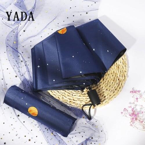 YADA INS Fashion Solar System Universe Galaxy Eight Planets Umbrella Anti-UV Rainproof Sun Rainy Fold Umbrellas Parasol YD200003