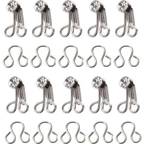 10 Set Rhinestone Hook And Eye Fasteners For Dress Skirt Collar Bra Sewing collar hooks for clothes bras
