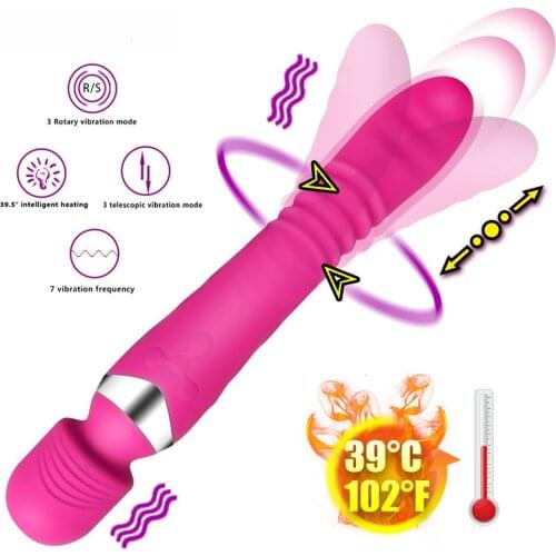 Womens Rotating Focus Oscillator Toy Clitoris Stimulator Vagina Clitoris AV Bar Swing Telescopicing Heating Sex Toys For Woman