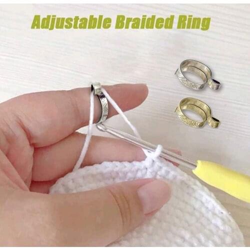 1PC Ring Type Knitting Tools Adjustable Knitting Loop Crochet Accessories Finger Wear Line Needle Thimble Sewing Accessories