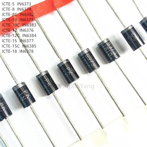 ICTE-12 IN6376 ICTE-12C IN6384 ICTE-15 IN6377 ICTE-15C IN6385 ICTE-18 IN6378 Transient Diode DO-201AD