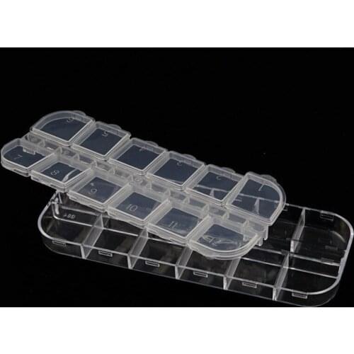 12 Grid Plastic Box Crystal Bead Case Transparent Double Row Container Jewelry Findings Storage Boxes Display Portable Packaging