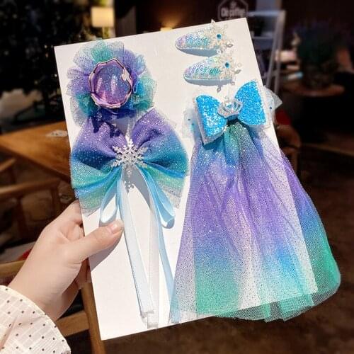 5Pcs/Set Sweet Kids Princess Hairpin Hair Clip Baby Girls Lovely Side Hair Clip Headwear Headdress Hair Accessories