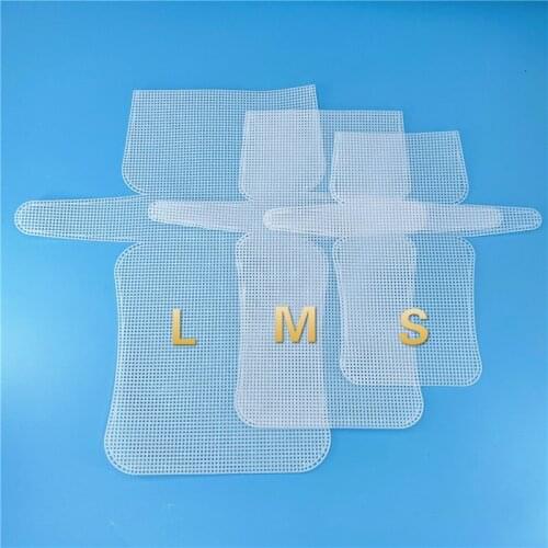 5 Pcs Chenille Line Woven Bag Cross Stitch Plastic Mesh Piece Woven Bag Template Material Bag Various Sizes DIY Bag Accessories