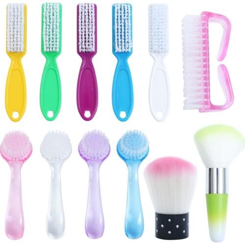 6 Types Nail Brush Cleaning File Soft Remove Dust Manicure Pedicure Cleaner For Acrylic UV Gel Nails Art Care Accessory BE095-1
