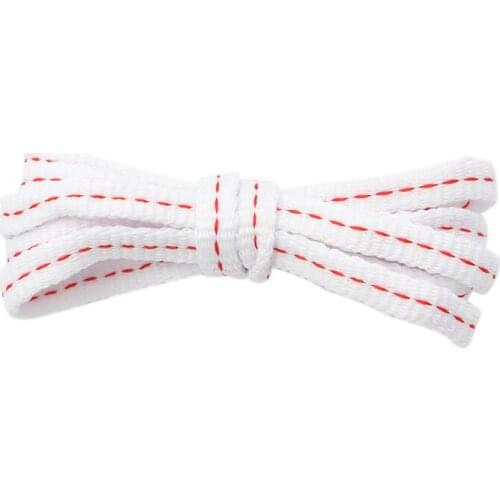 Coolstring 8MM Shoe Accessories Flat Laces Red Line Segment White Shoelaces Simplicity Fashion Hat Lacets Manual Weaving шнурки