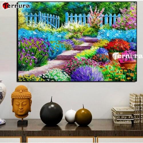 A hundred flowers bloom 5D DIY Diamond Painting flowers flowerpot Full Square Round Daimond flowerpot Mosaic Embroidery beadwork