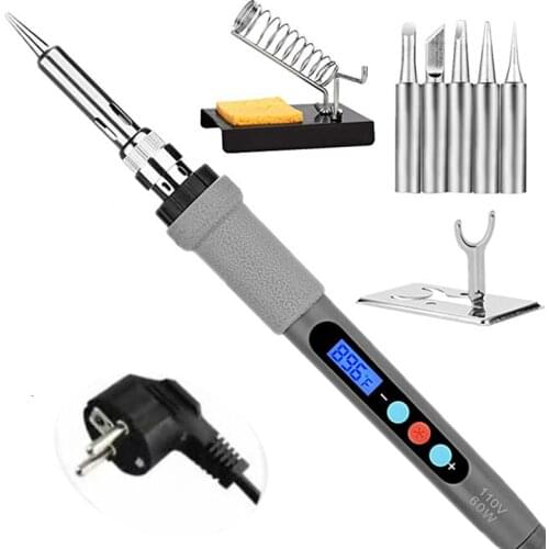 60 W / 220V LCD Digital Soldering Iron Solder Adjustable Internal Heating Digital Thermostatic Free Lead Control