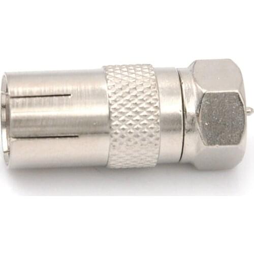 F Type Male Plug Adapter Connector Converter To Coax Female Socket Durable Zinc Alloy For Satellite TV DVR Coaxial Connector