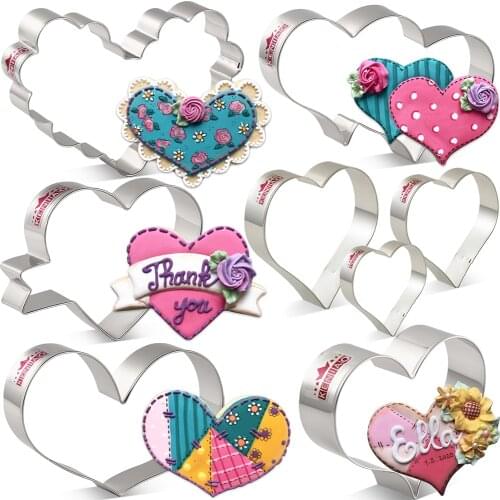 KENIAO Heart Cookie Cutters for Baby Shower/Wedding/Birthday Pastry - Large/Medium/Small Basic Biscuit Molds - Stainless Steel