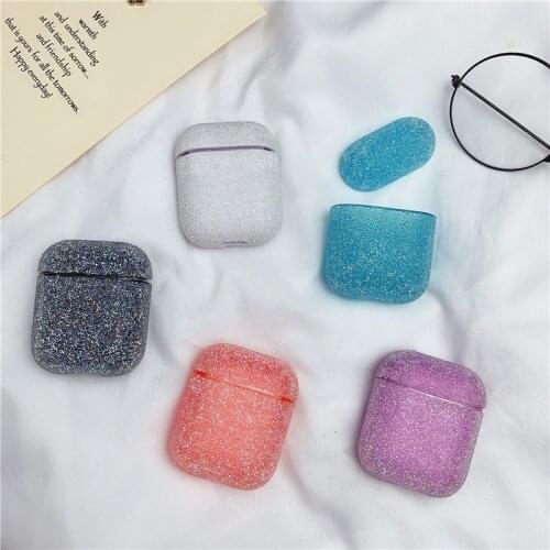 Kjoew Candy Colors Girl Protective Cover For Airpods 1/2 Bling Luxury Diamonds Case For Airpods Case Airpods 2 Earphone Cases