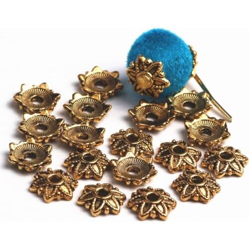 7mm Tibetan Ancient Gold Plated Flower Metal Bead Caps For DIY Earrings Bracelets Necklaces Jewelry Accessories 300pcs