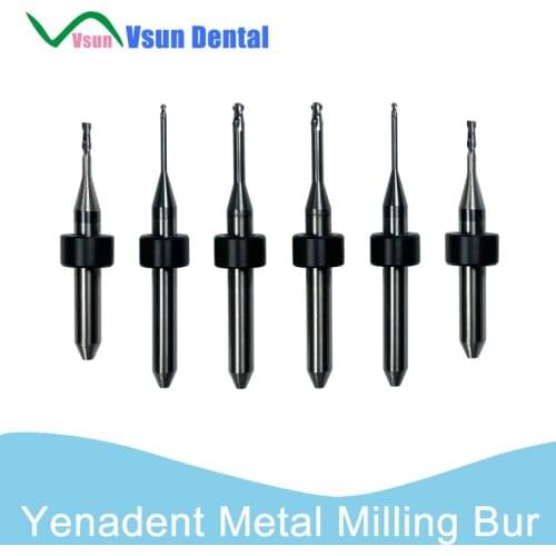 Yenadent Metal Dental Laboratory Tools CADCAM Milling Burs Cutters for Lab Materials