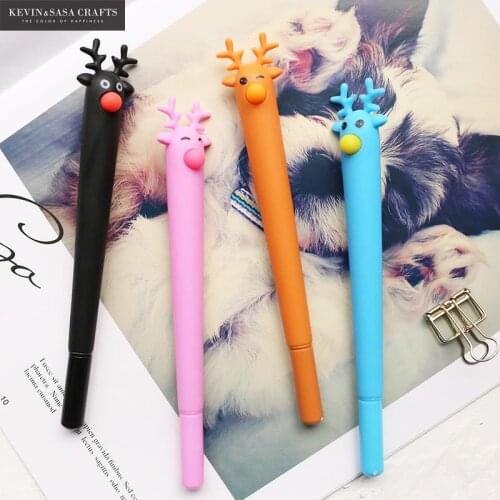 4Pcs Set Deer Gel Pen Quality Stationery School Supplies Gel Ink Pen School Stationery Office Suppliers Kids Gift School Tools