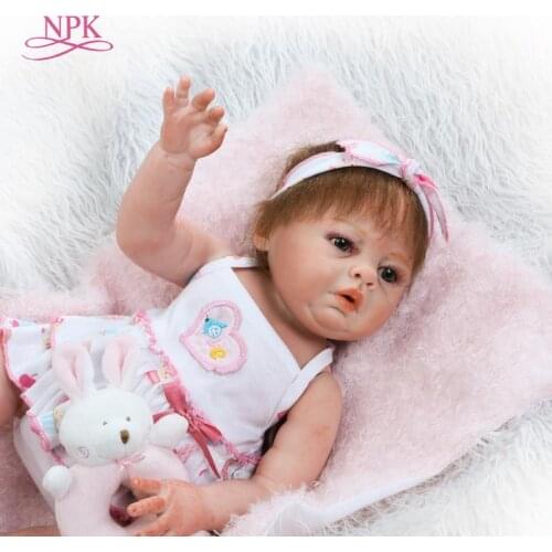 NPK new simulation full vinyl doll girl gender doll soft touch 50cm reborn doll sweet gift for your kids